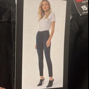 NWT-15- Black, button flies, skinny, curvy, high-rise. Five pocket jeans
